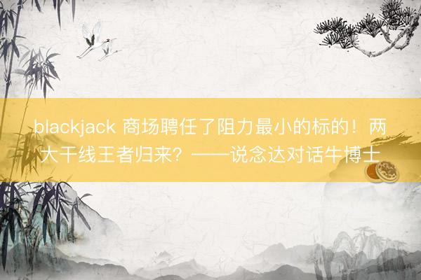 blackjack 商场聘任了阻力最小的标的！两大干线王者归来？——说念达对话牛博士