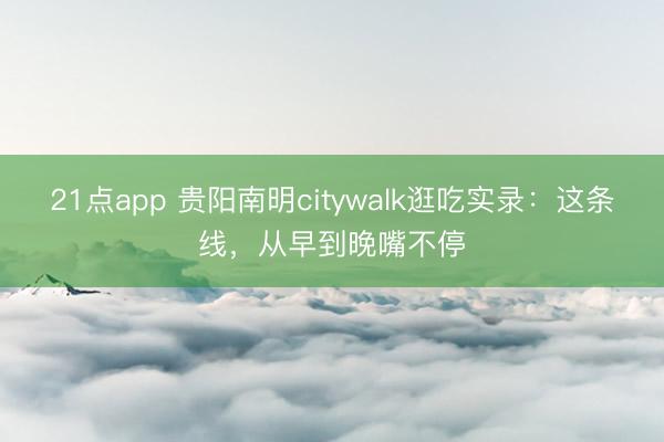 21点app 贵阳南明citywalk逛吃实录：这条线，<a href=