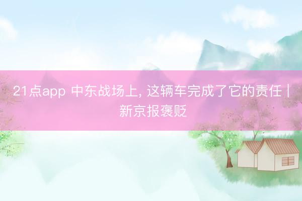 21点app 中东战场上， 这辆车完成了它的责任 | 新京报褒贬
