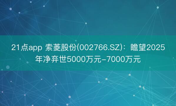 21点app 索菱股份(002766.SZ):瞻望2025年净弃世5000万元-7000万元