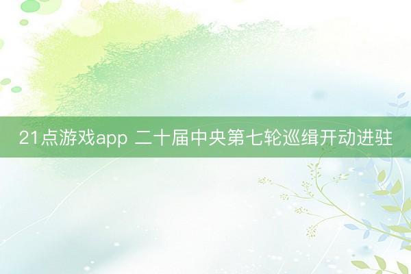 21点游戏app 二十届中央第七轮巡缉开动进驻