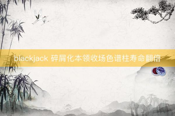 blackjack 碎屑化本领收场色谱柱寿命翻倍