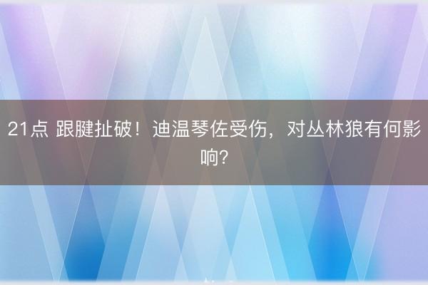 21点 跟腱扯破！迪温琴佐受伤，对丛林狼有何影响？