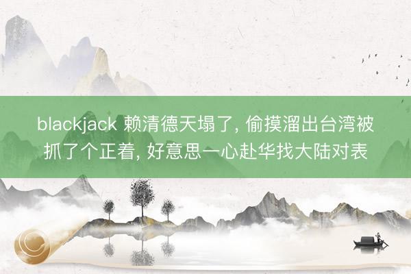 blackjack 赖清德天塌了， 偷摸溜出台湾被抓了个正着， 好意思一心赴华找大陆对表